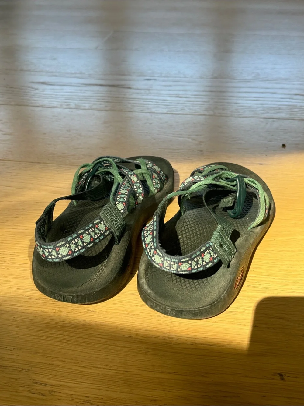 Chaco Women's Dark Green Patterned Strap Outdoor Sandals